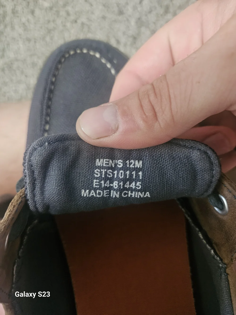 Sperry Navy and Brown Leather-Trim Boat Shoes